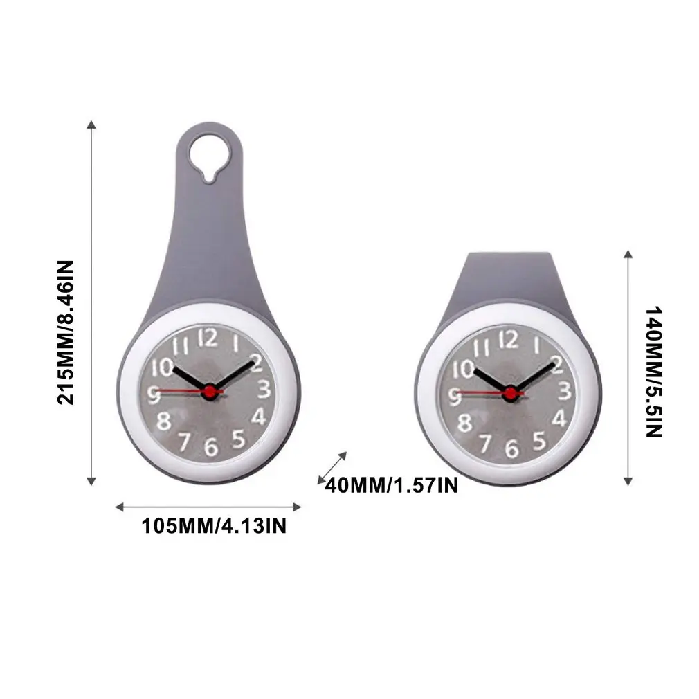 Беззвучные водонепроницаемые и противотуманные настенные часы на присоске для