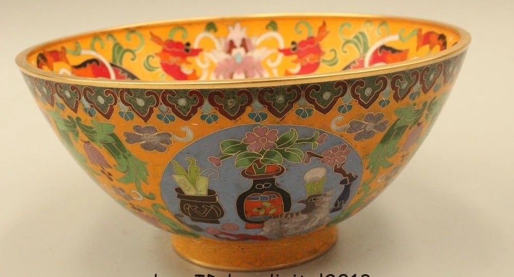 4 &quotмаркированный китайский из перегородчатой эмали бронзы 24 К золото