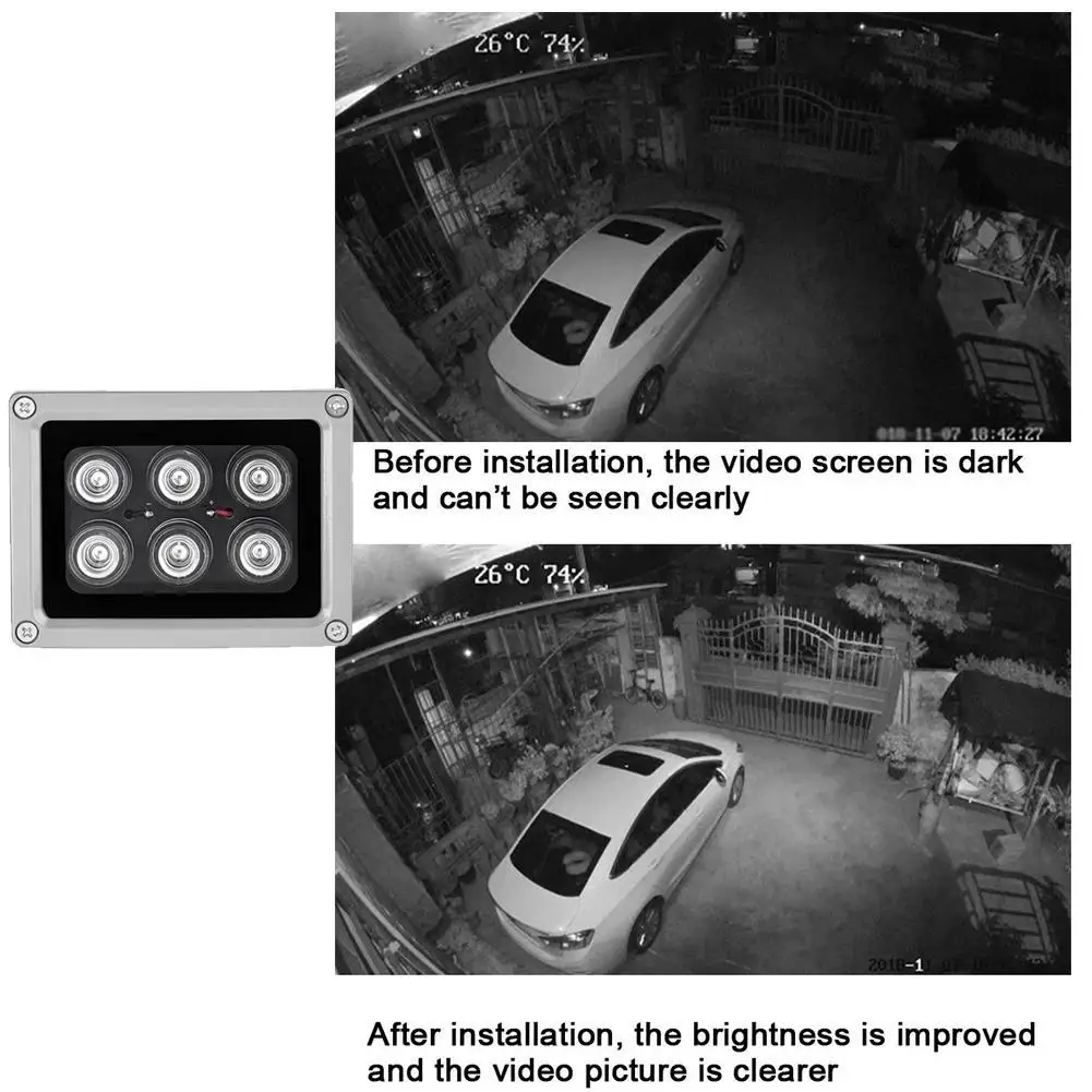 

30 Degree Invisible Illuminator 850NM 6pcs Leds IR Infrared Light LED Outdoor Camera Night Vision Fill Light For CCTV Cam