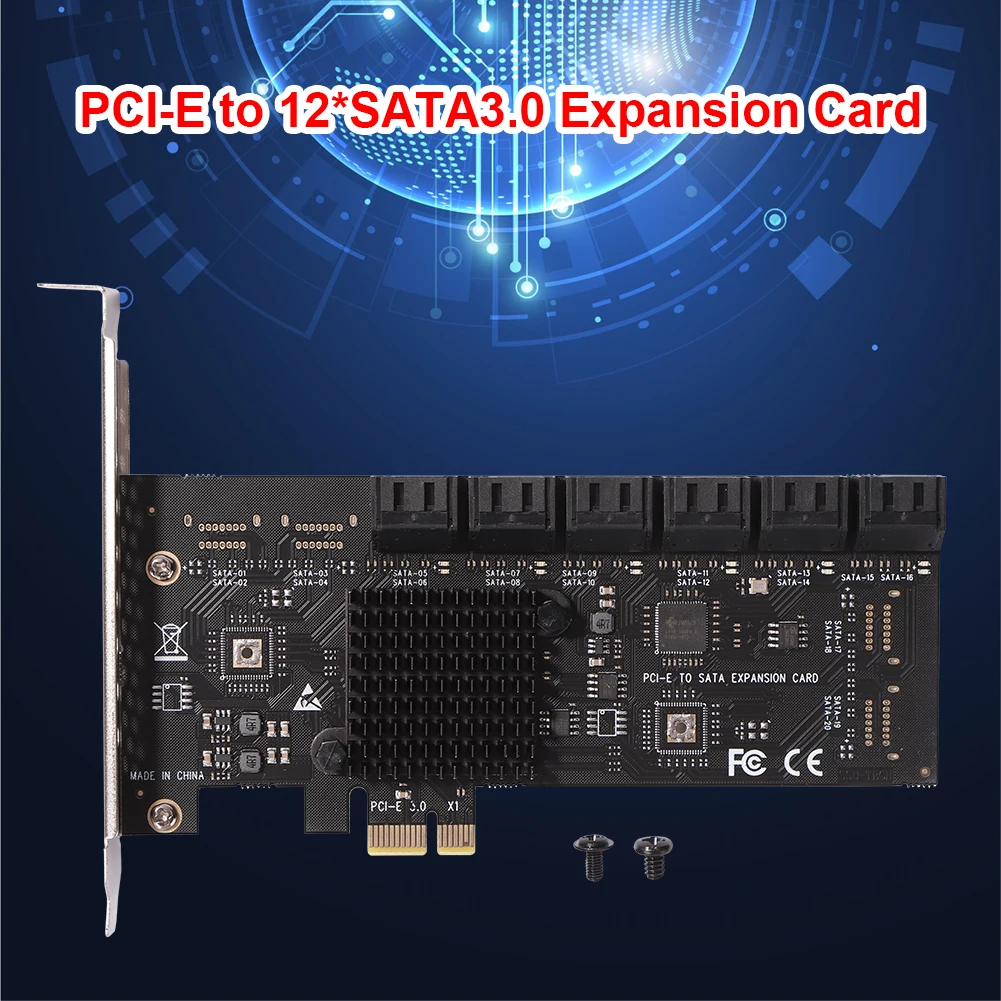 

PCI-Express X1 на SATA 3,0 адаптер контроллера расширения Райзер расширения SA3112J PCIE адаптер 12 портов 6 Гбит/с