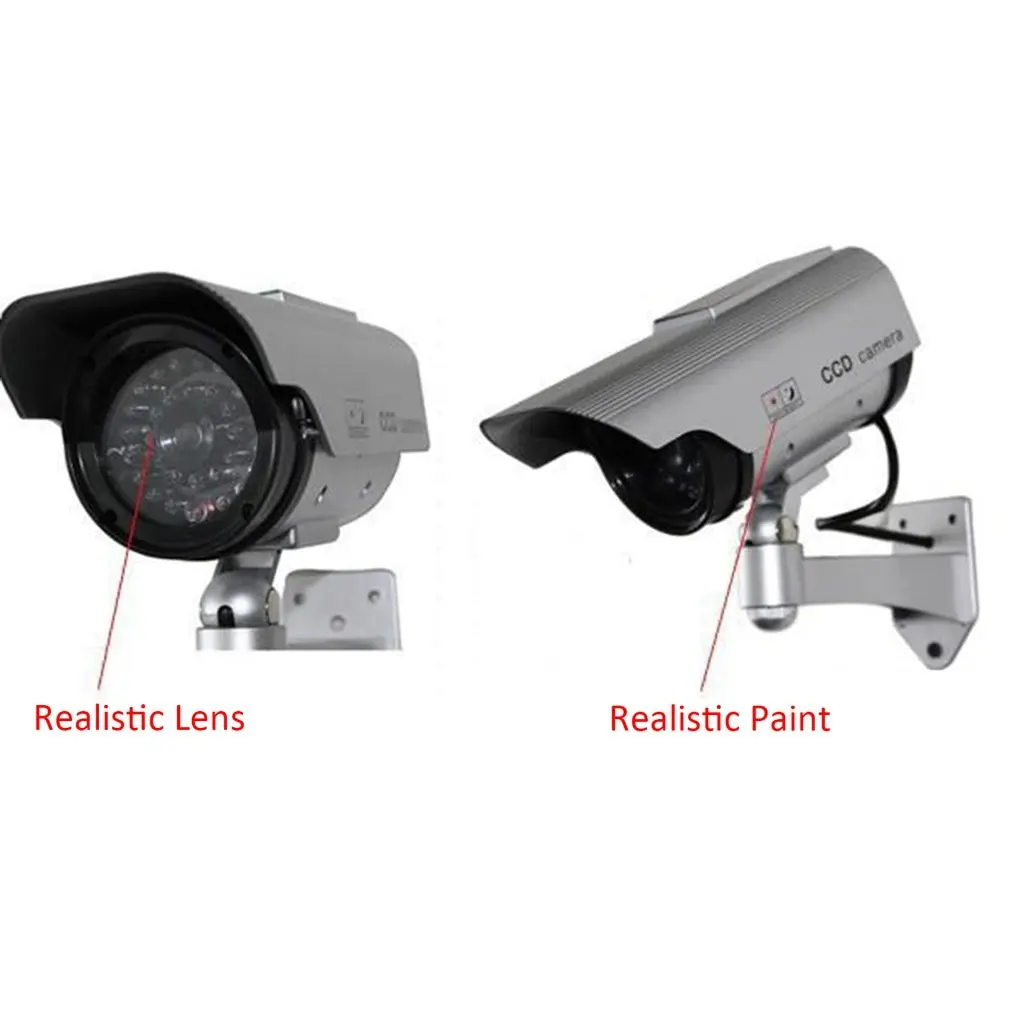 Солнечный Мощность Светодиодный CCTV Камера поддельные безопасности Открытый