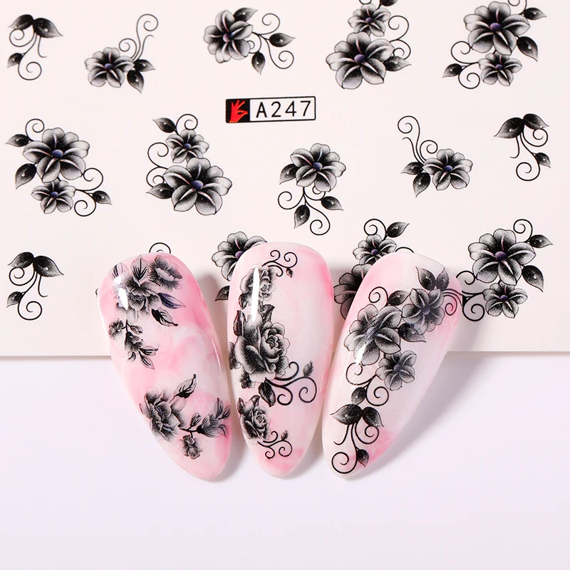1 шт. серия цветов для дизайна ногтей наклейка на ногти водная наклейки