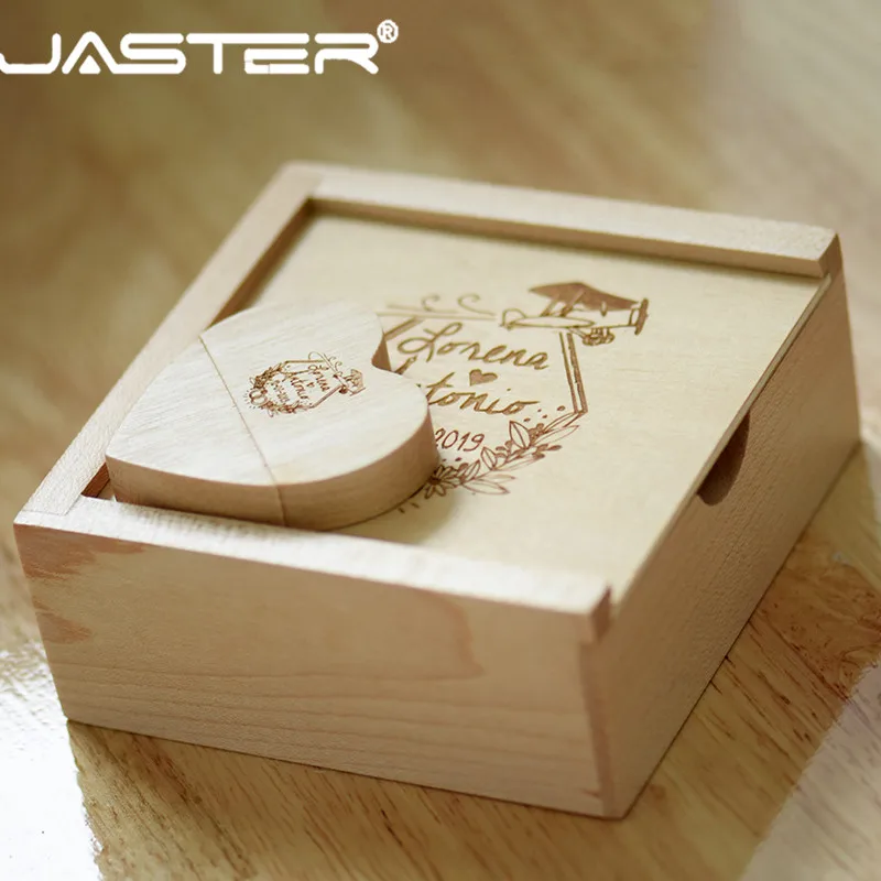 USB флеш накопитель JASTER деревянный 4 2 0 ГБ с логотипом|USB флэш-накопители| |