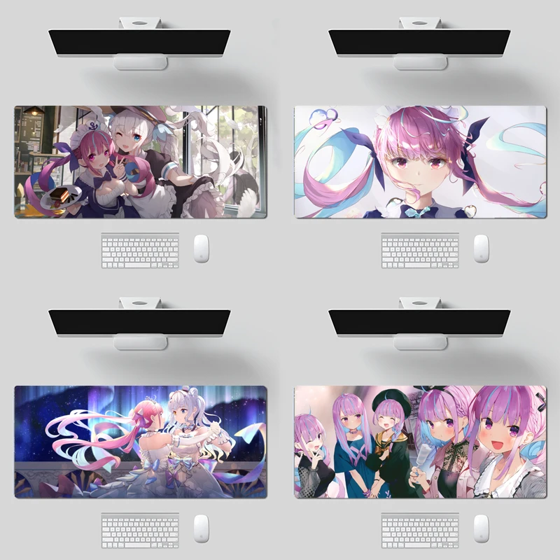 

Minato Aqua Hololive аниме Клавиатура для ноутбука Настольный коврик Офисный Компьютерный коврик для мыши коврик для ноутбука для мыши
