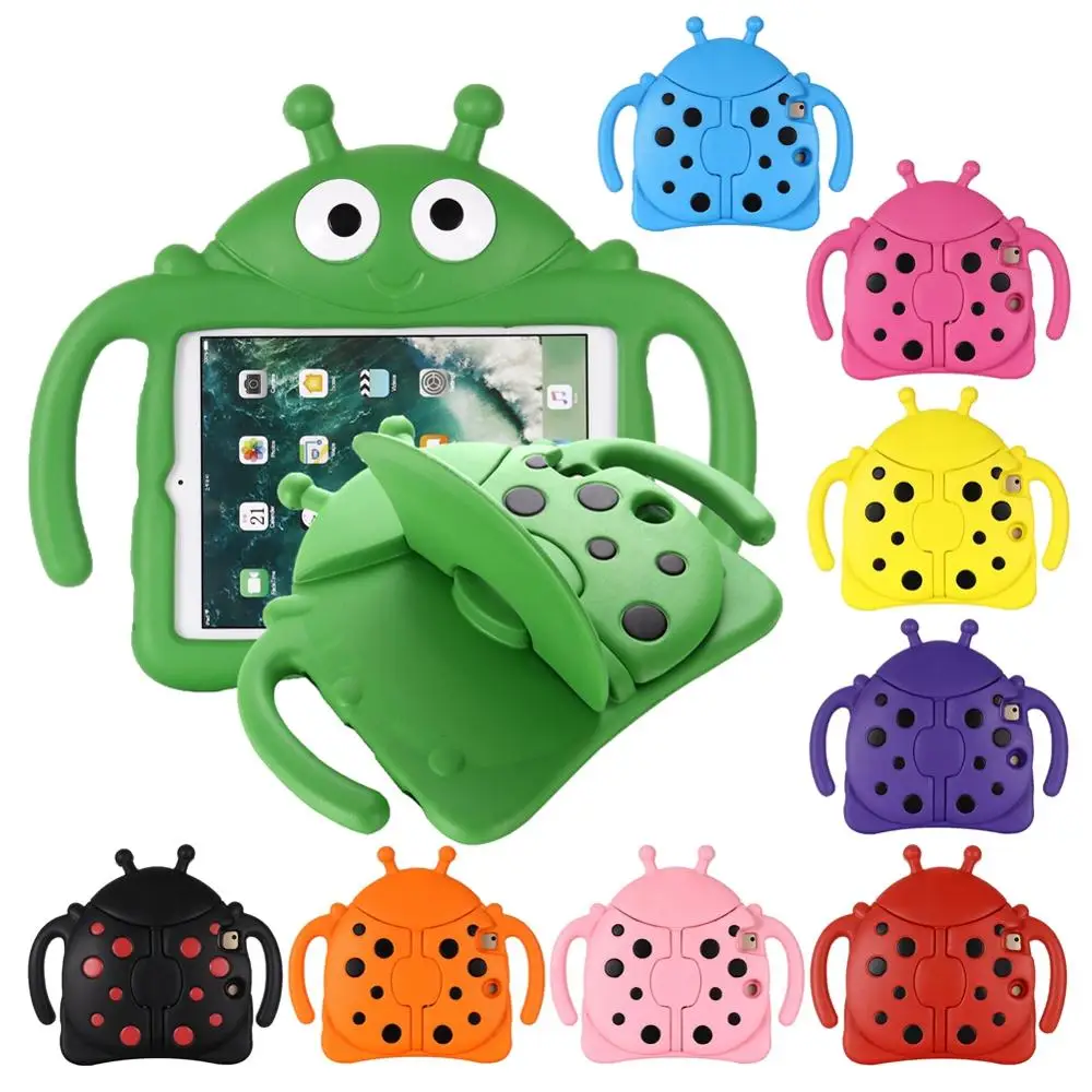 

Case For iPad Air Air 2 Pro 9.7 Cover Non-toxic Cute 3D Cartoon Beetle Shockproof Kids Tablet Coque For iPad 9.7 2017 2018 funda