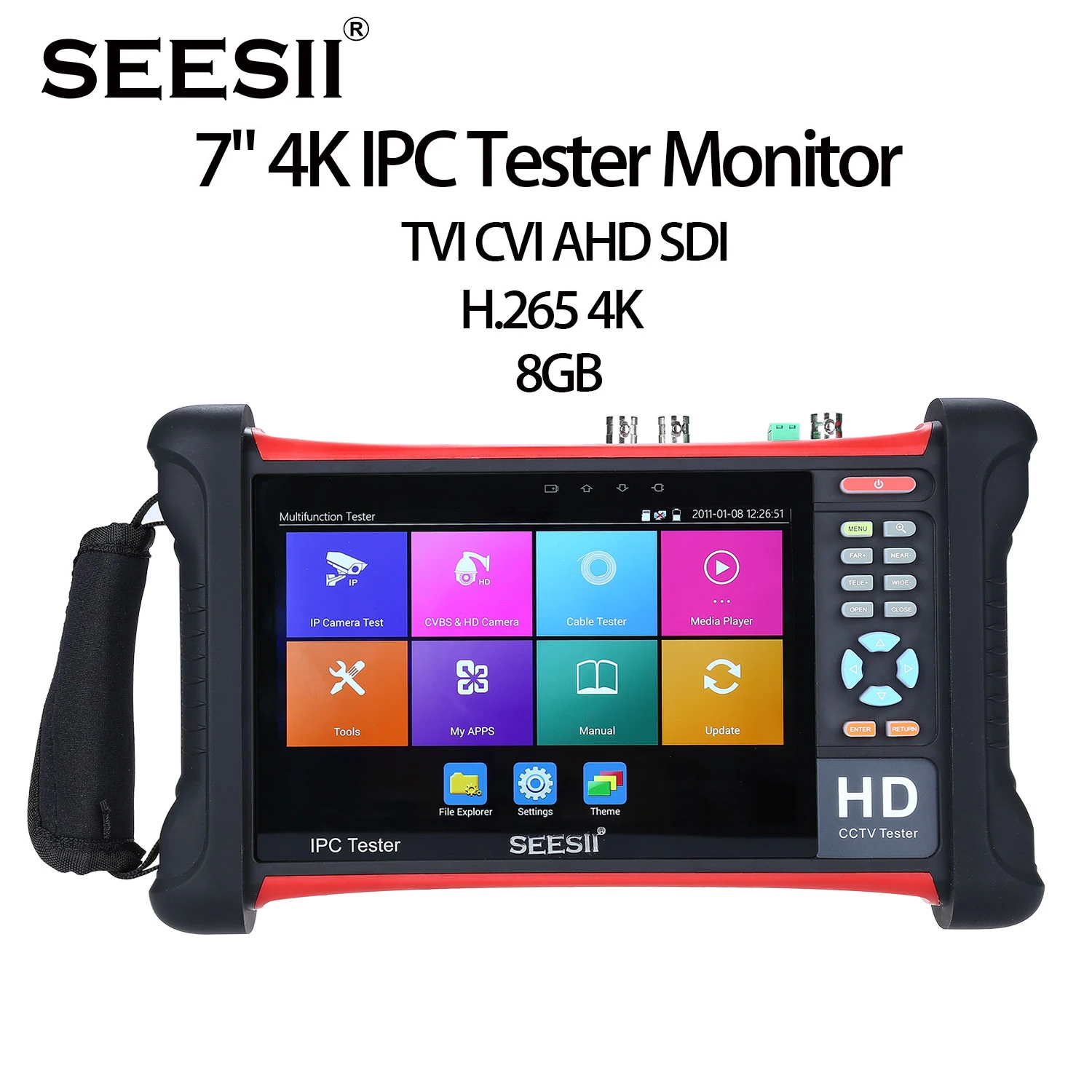 SEESII X7 ADHS4 7 &quotсенсорный экран 4K 1080P IPC камера CCTV retina тестер монитор Wifi TVI CVI AHD SDI CVBS IP