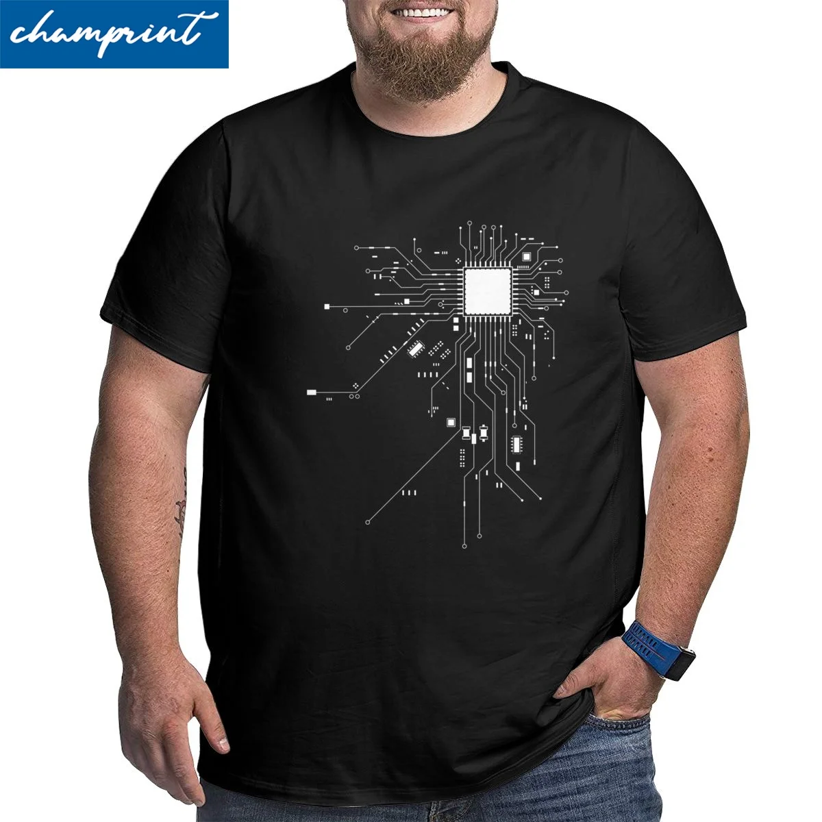 Computer CPU Core Heart Geek Nerd T-Shirts Freak Hacker PC Gamer T Shirts Men Big Tall Tee Shirt Plus Size 4XL 5XL 6XL Clothes