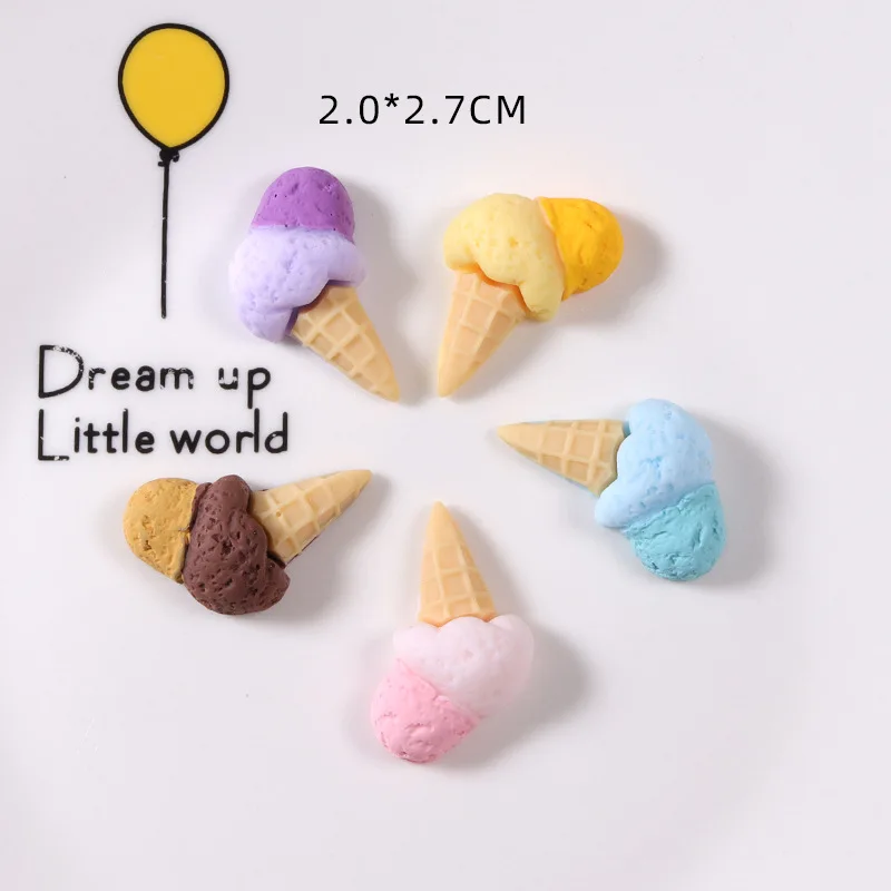 

JY 100Pcs/Lot Japan Cartoon Ice Cream Resin Jewelry Cup DIY Accessories Milk Epoxy Mobile Phone Shell Patch 5Kinds D198 Duoxuan