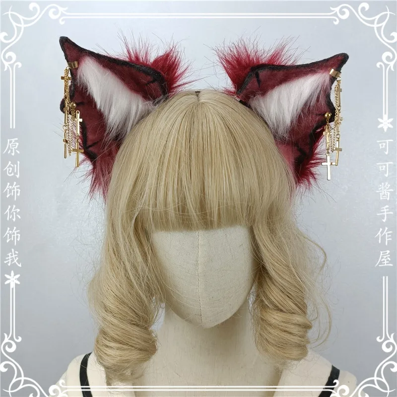 

Beast Ear Hair Hand Cosplay Halloween Darkly Punk Bat Wings Lolita Girl Soft Sister Sweet Cool Bobby Pin Headgear Accessories