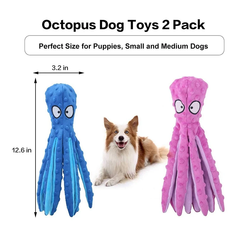 

2Pcs Squeaky Dog Toy, Durable Interactive Dog Chew Toys for Small to Medium Dogs Training and Reduce Boredom