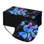 Маска-бабочка одноразовая для женщин, дышащая черная, 3 слоя, против пыли и смога, 50 шт.