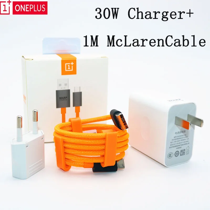 Оригинальный OnePlus Warp Charge 5V6A адаптер питания 30 Вт EU Charger US зарядный кабель Quick для 7 7T