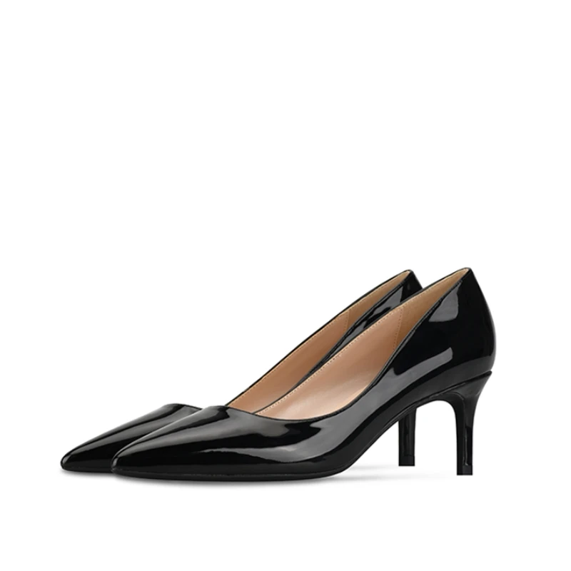 Туфли лодочки женские из лакированной кожи на низком каблуке размеры 42|Женские