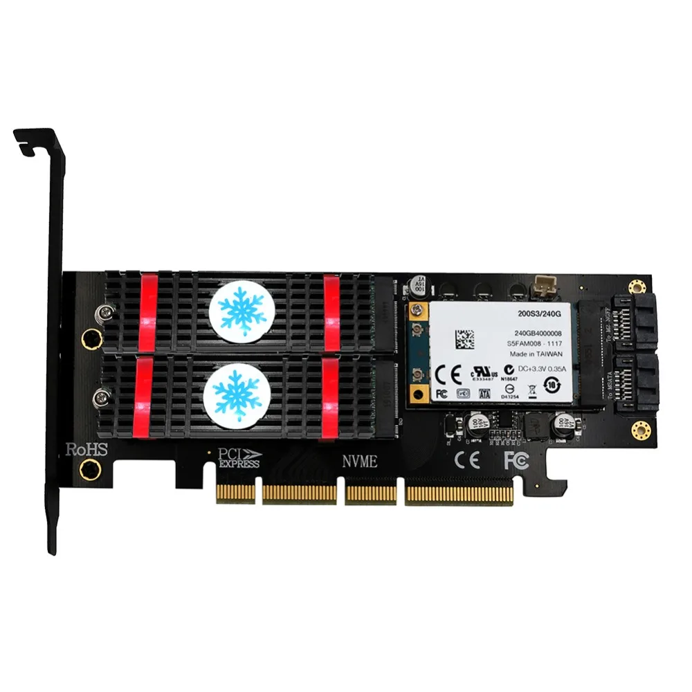 3 в 1 mSATA M.2 PCIE NVMe SSD для PCI-E 3,0 4X SATA 3,0 адаптер для M2 NVMe AHCI SATA mSATA конвертер твердотельных дисков