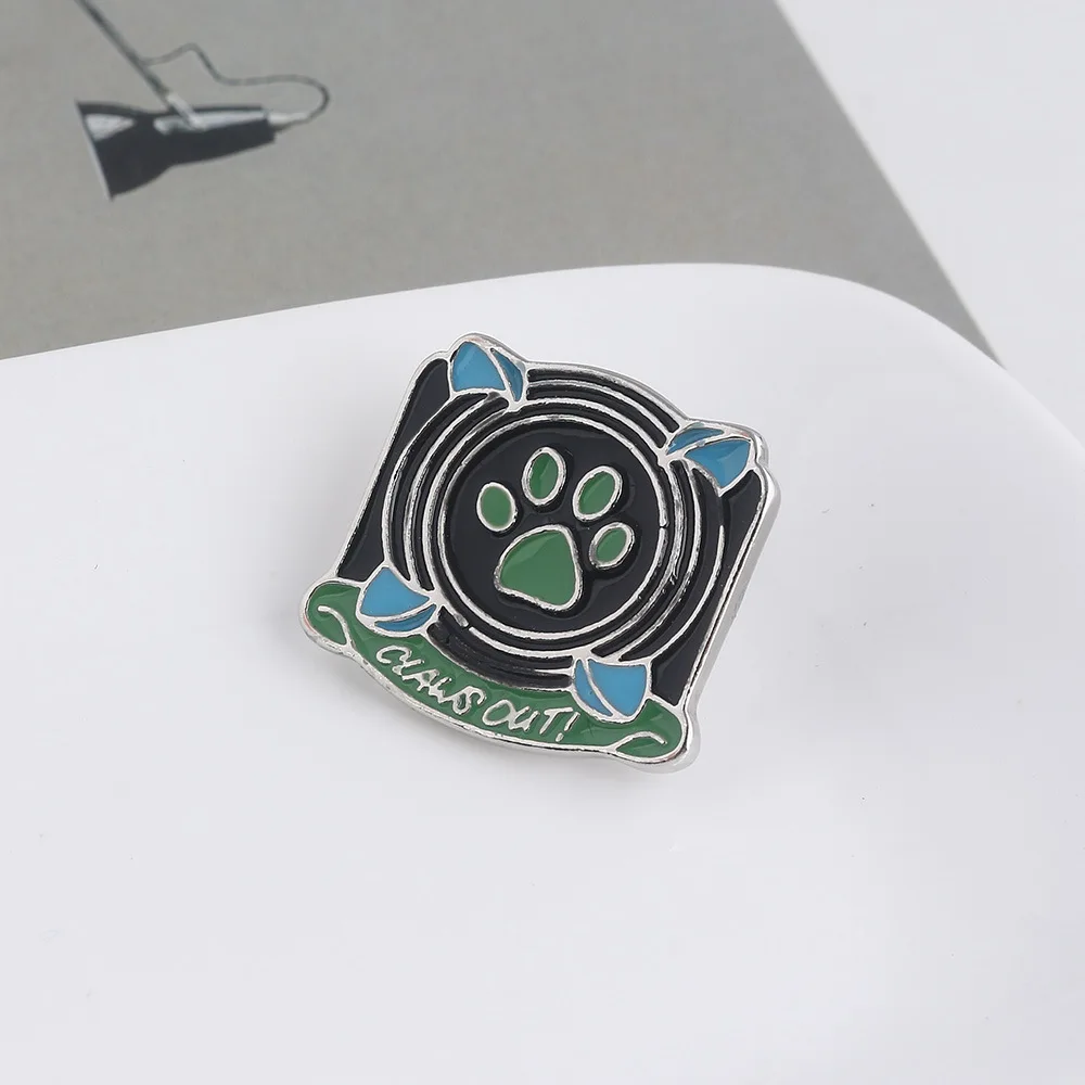 Мода с черными котиками и лапа сектор брошь для девочек мальчиков рисунком