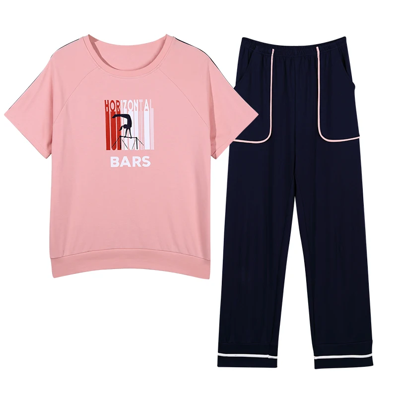 Хлопковые женские Шорты пижамные наборы ночная рубашка с коротким рукавом