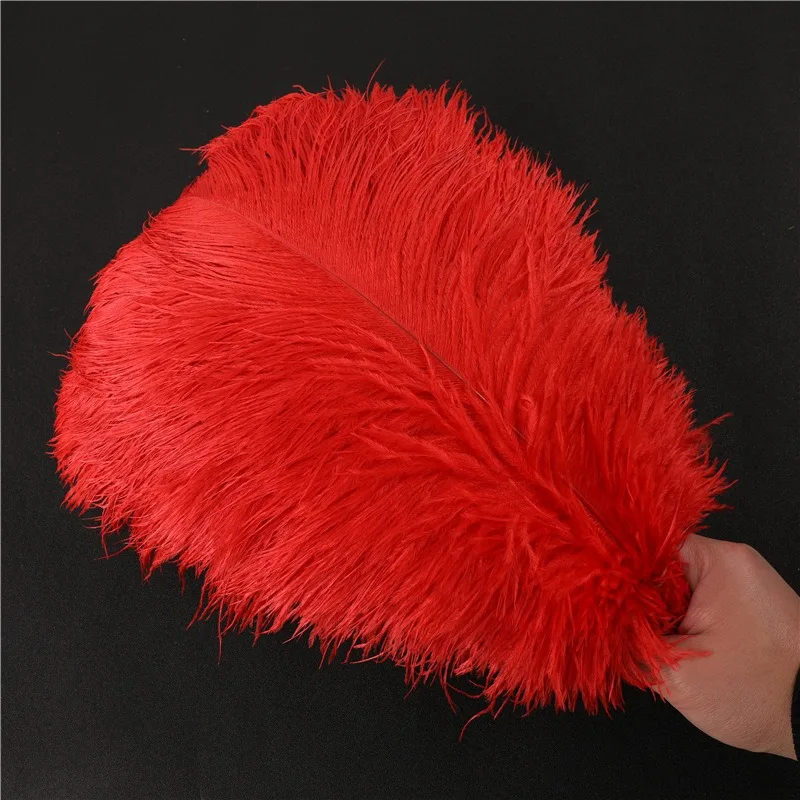 

10/200pcs Fluffy Soft Red Ostrich Feathers for Needlework DIY Crafts Jewelry Making Wedding Plume Decoration Accessories15-70cm