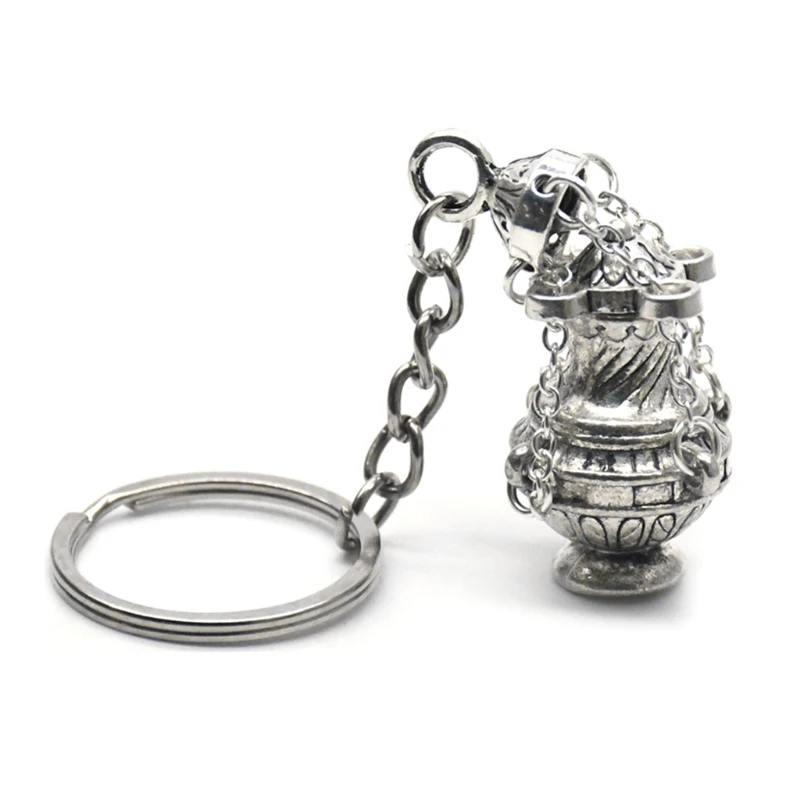 

Christian Incense Burner Keychain Religious Key Ring Jewelry Bag Car Pendant Keyfob Church Souvenirs Gift