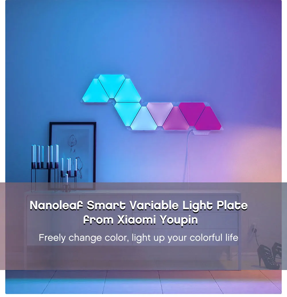 Nanoleaf треугольный ночной полноцветный умный нечетный светильник, работающий с Mijia для Apple Homekit, Google Home, настройка на заказ