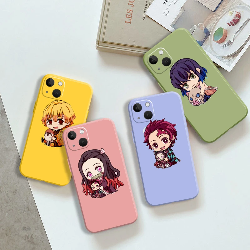 

Cartoon Anime Demon Slayer Phone Cases For iPhone 12 13 Mini Pro Max 11 Pro Max XS Max XR 8 7 6S 6 Plus SE 2020 TPU Cover
