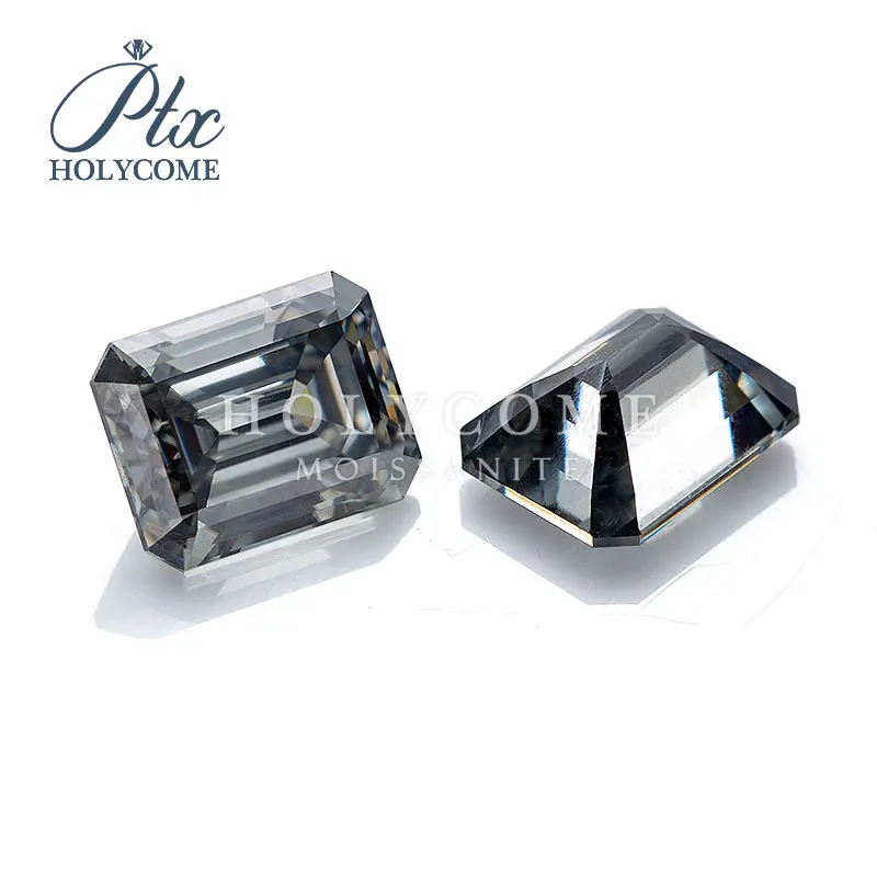 

Custom make 6*8mm GRAY COLOR Wholesale VVS1 EMERALD brilliant cut moissanite stones