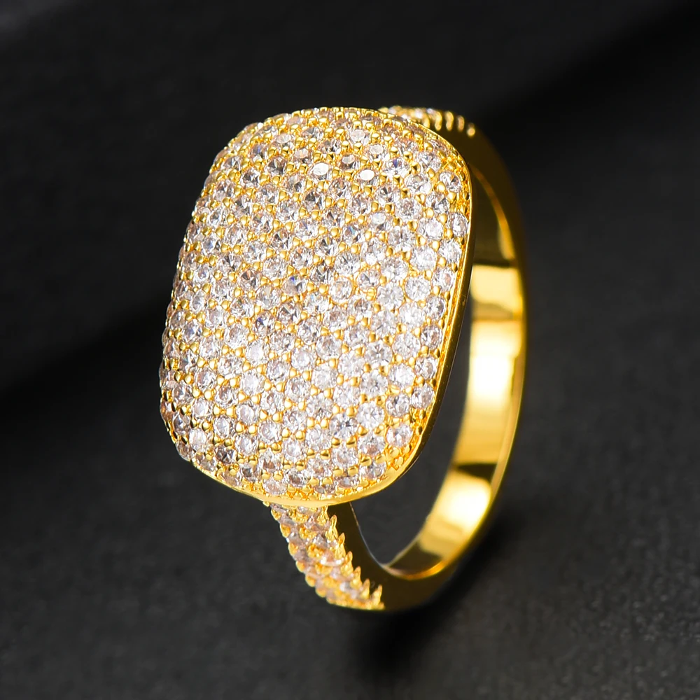 SISCATHY Hot Luxury Geometry Cubic Zirconia Wide Rings Engagement Naija Dubai Bridal Finger For Women Fashion Jewelry | Украшения и