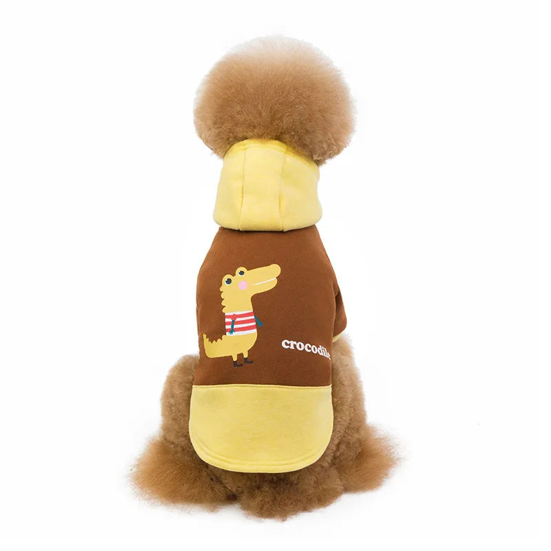 

New style pet sweater autumn winter warm dog sweater crocodile printed clothes Teddy dog clothes