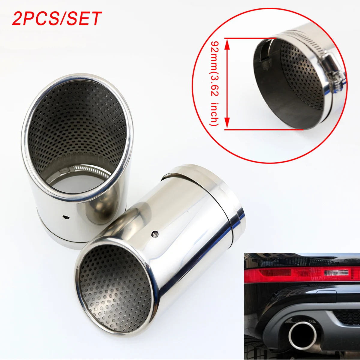 Rear Tailpipe Cover Fit  For Audi A8 Q7 3.0T 2009-2015 Accessories Tail Muffler Pipe Tip Exhaust Silencer Trim Stainless Steel