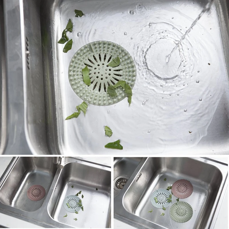 

3 Pack Shower Drain Cover Premium Hair Catcher Upgraded Hair Stopper Rubber Sink Strainer for Bathroom and Kitchen