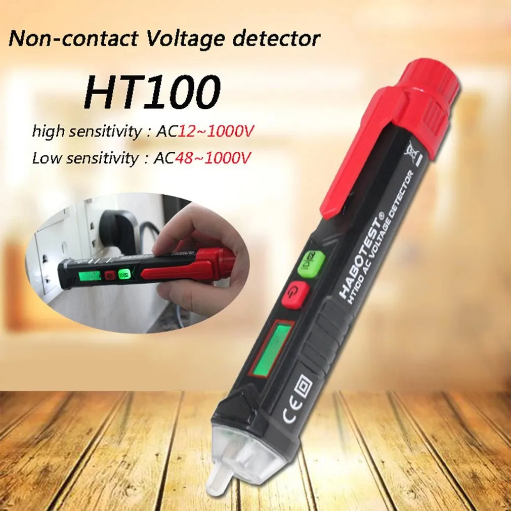 

HABOTEST HT100 AC Non-Contact Voltage Detector Tester Pen Alarm Voltage Indicator Smart DIY Electrician Breakpoint Check Tools