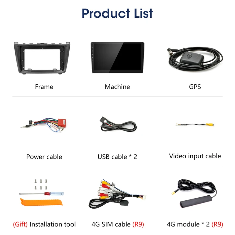Jansite R9 9" RDS DSP Android Car Radio For Mazda 6 2009-2015 Touch screen player GPS Navigation HIFI autoradio video with frame |