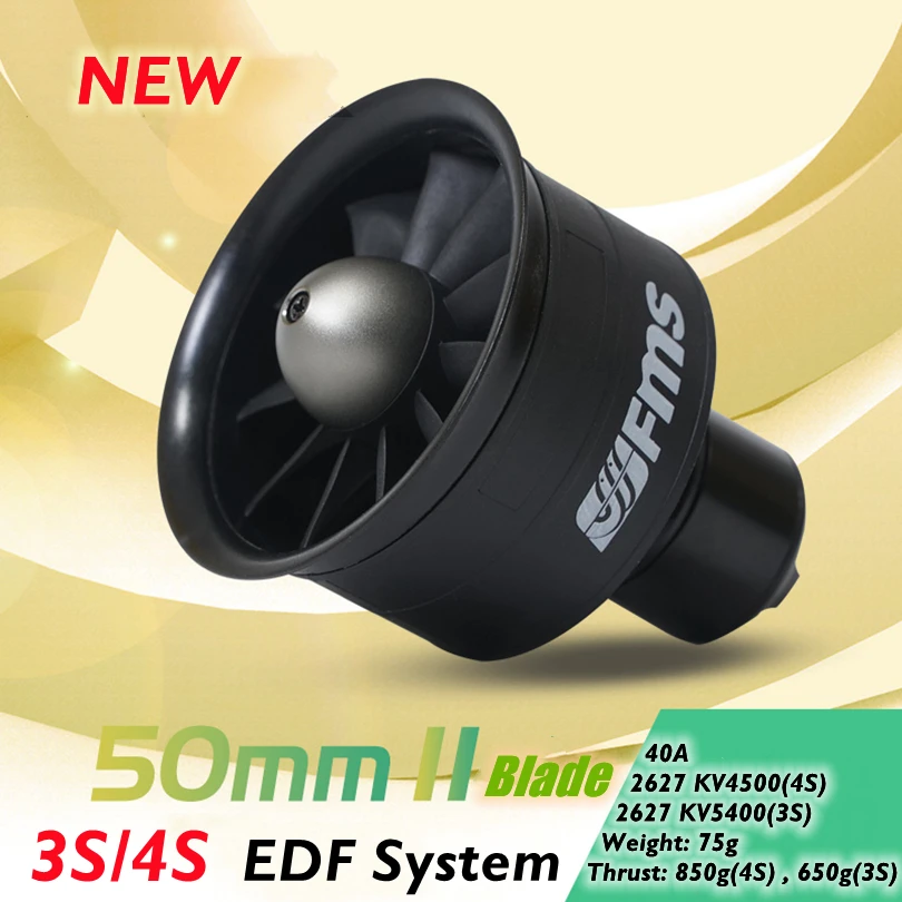 FMS 50mm Ducted Fan EDF Unit 11 blade With 2627 KV4500 (4S) / KV5400 (3S) motor For RC Airplane Model Plane Jet Spare Parts