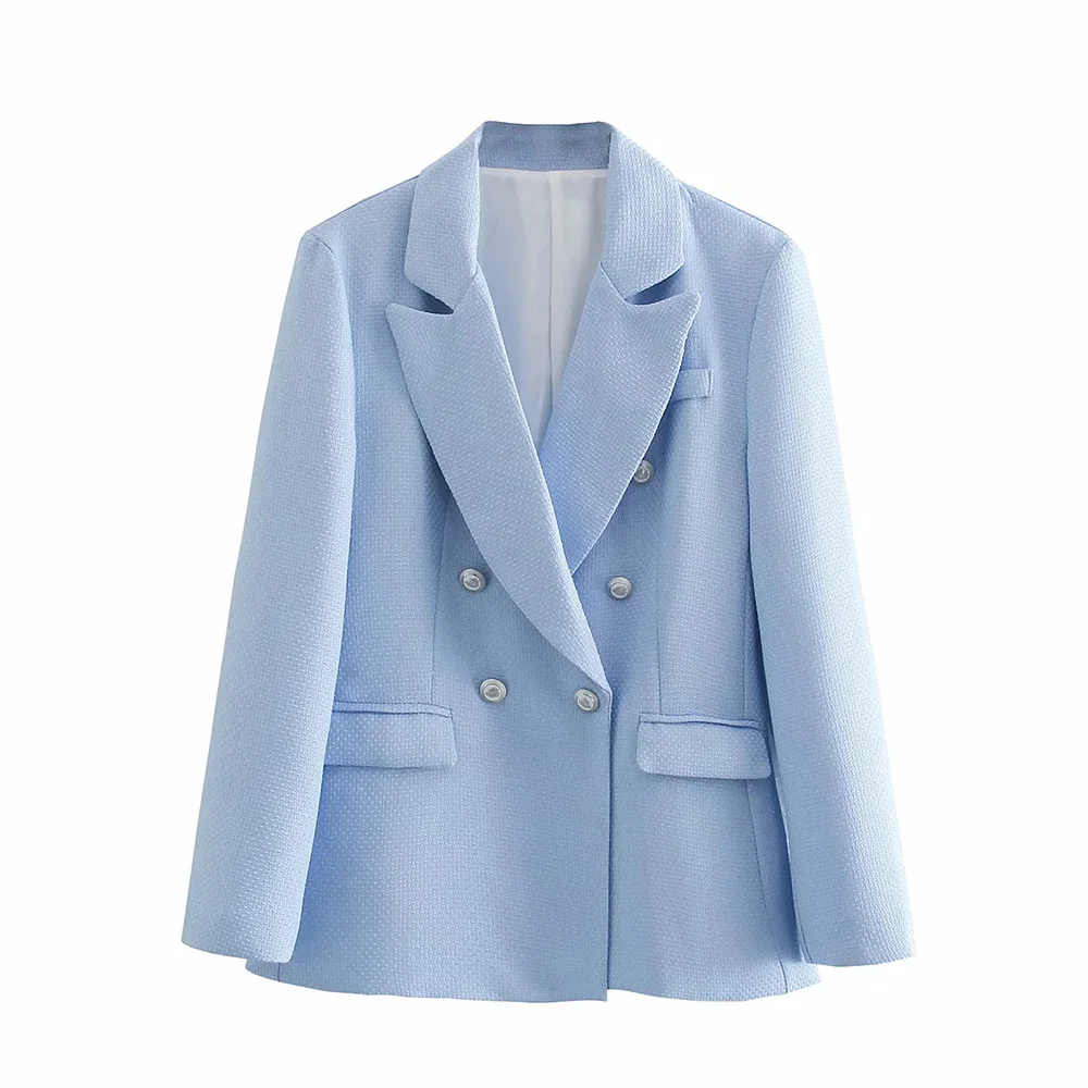 

Женский твидовый Блейзер XEASY, винтажный облегающий офисный двубортный пиджак с длинным рукавом, 2021