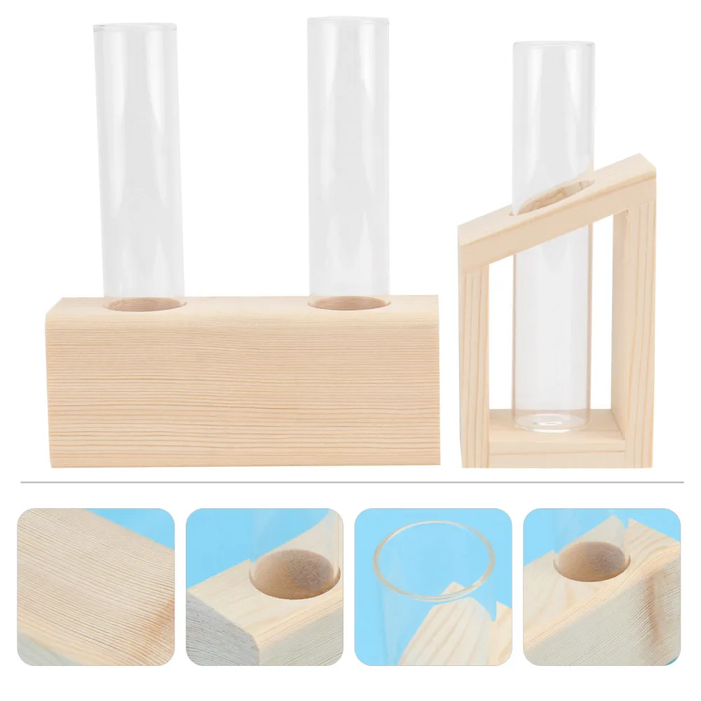 

2pcs Simple Water Planting Glass Vases Test Tube Modeling Planter Containers