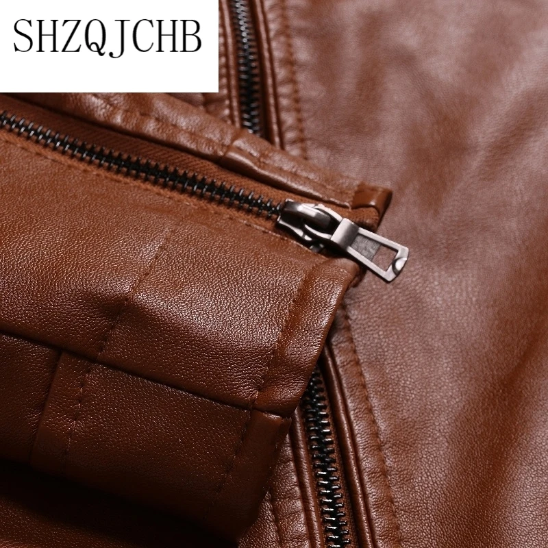 

Men's New Leather Jacket Brand Slim Fit Motorcycle Leather Jacket Coat Men Casual Biker Zipper Jacket Male chaqueta cuero hombre