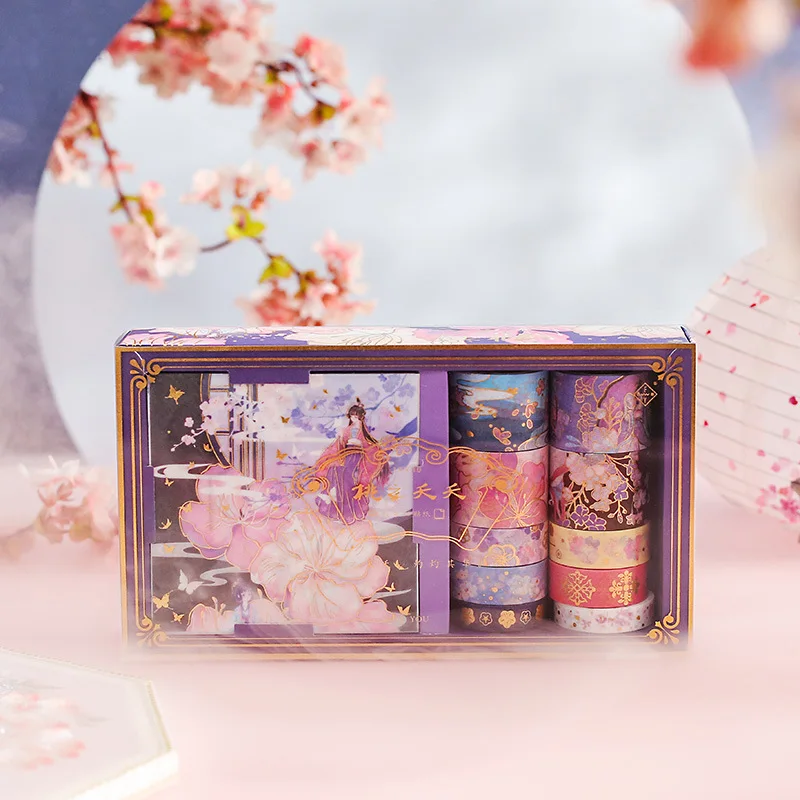 Hot Stamping Antique Diy Decorative Material Tape Gift Wrapping Book Decoration Photo Album Handbook 10*10