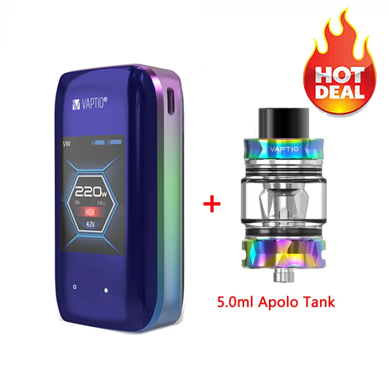 Новый оригинальный Vaptio X Hubble 220 Вт Vape mod 2 "дюймовый сенсорный экран без 18650