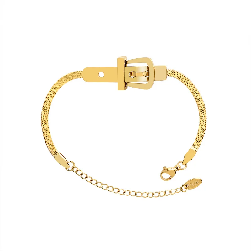 

Fashion Snake Chain Buckle Necklace Female Titanium Steel Jewelry