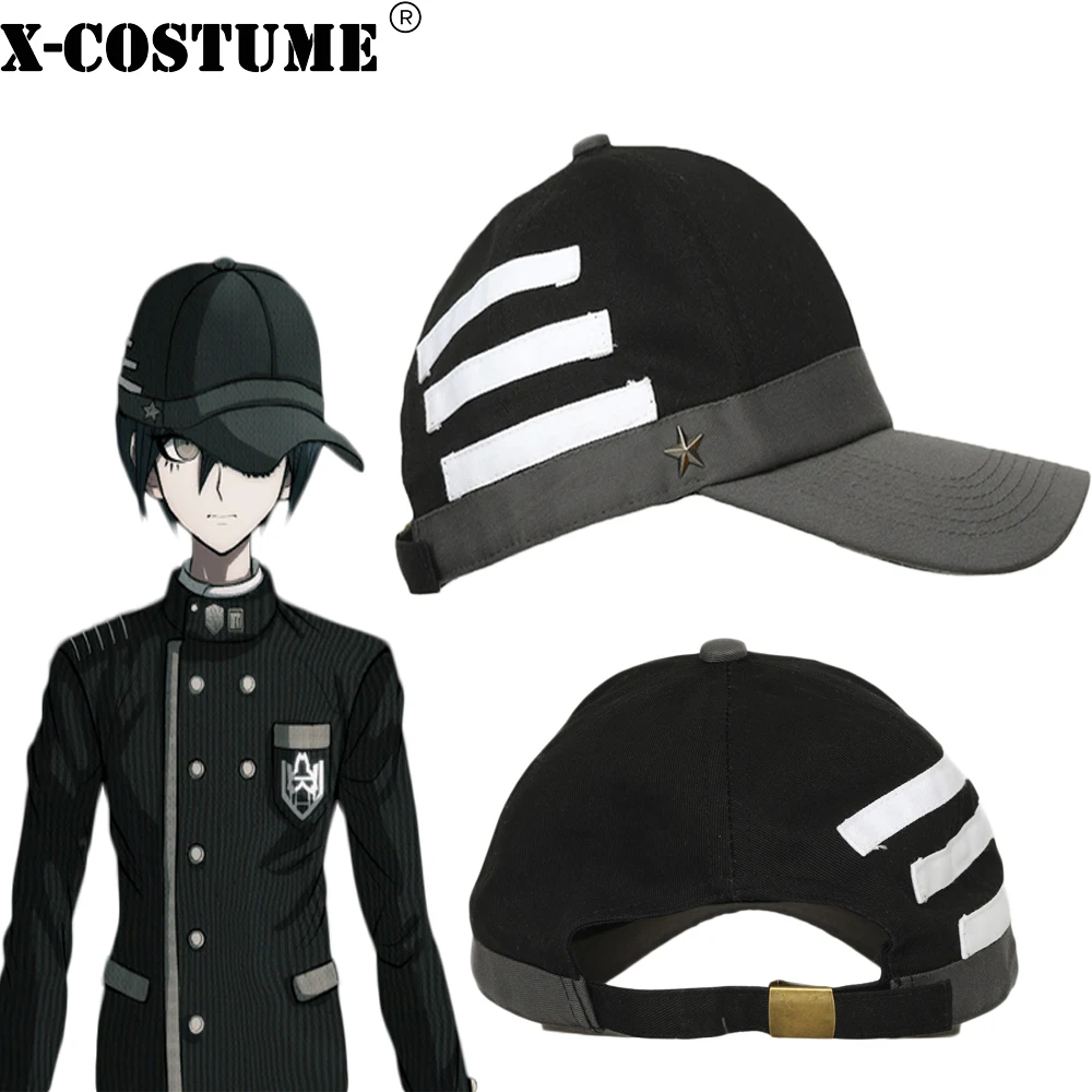 X-COSTUME Danganronpa V3 Saihara Shuichi, аксессуар для косплея, черная с темно-серой хлопковой шапкой,, рождественский подарок для унисекс