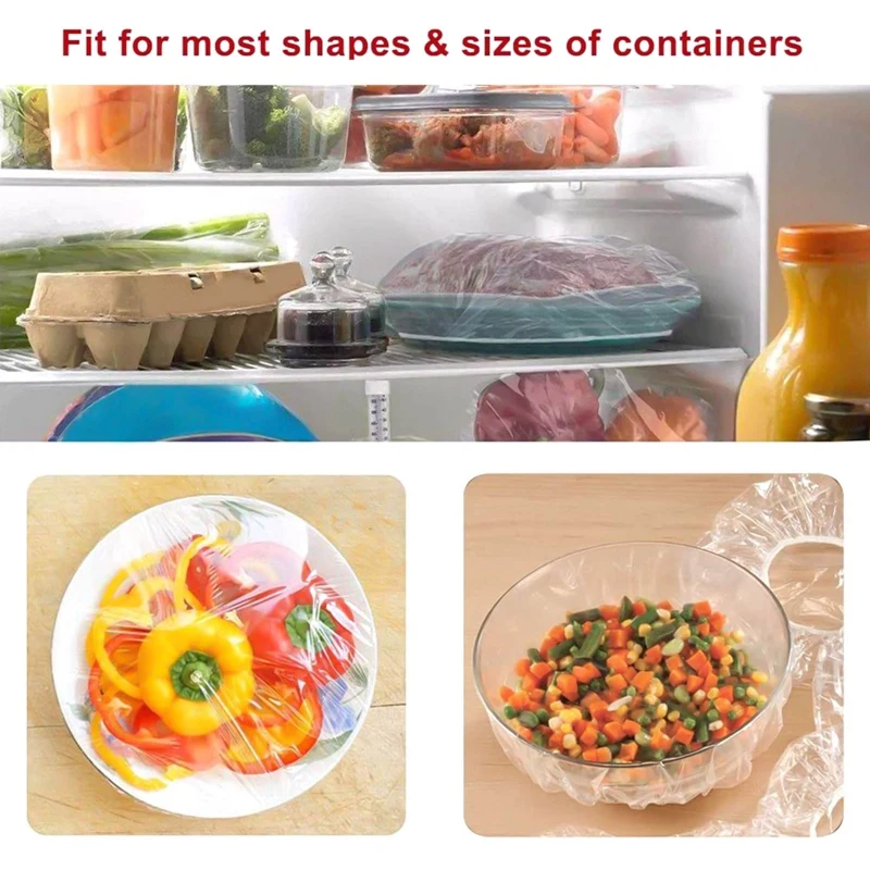 

100pcs Disposable Food Elastic Fresh-keeping Sleeve, Dustproof Sealing Cover, Fresh-keeping Film, Bowl Cover, Fresh-keeping Bag