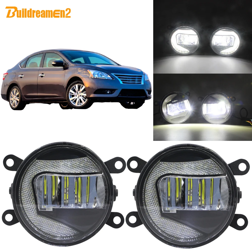 Buildreamen2 For Nissan Sentra 2009-2012 2in1 Function Car LED Projector Front Fog Light + DRL Daytime Running White 12V | Автомобили и