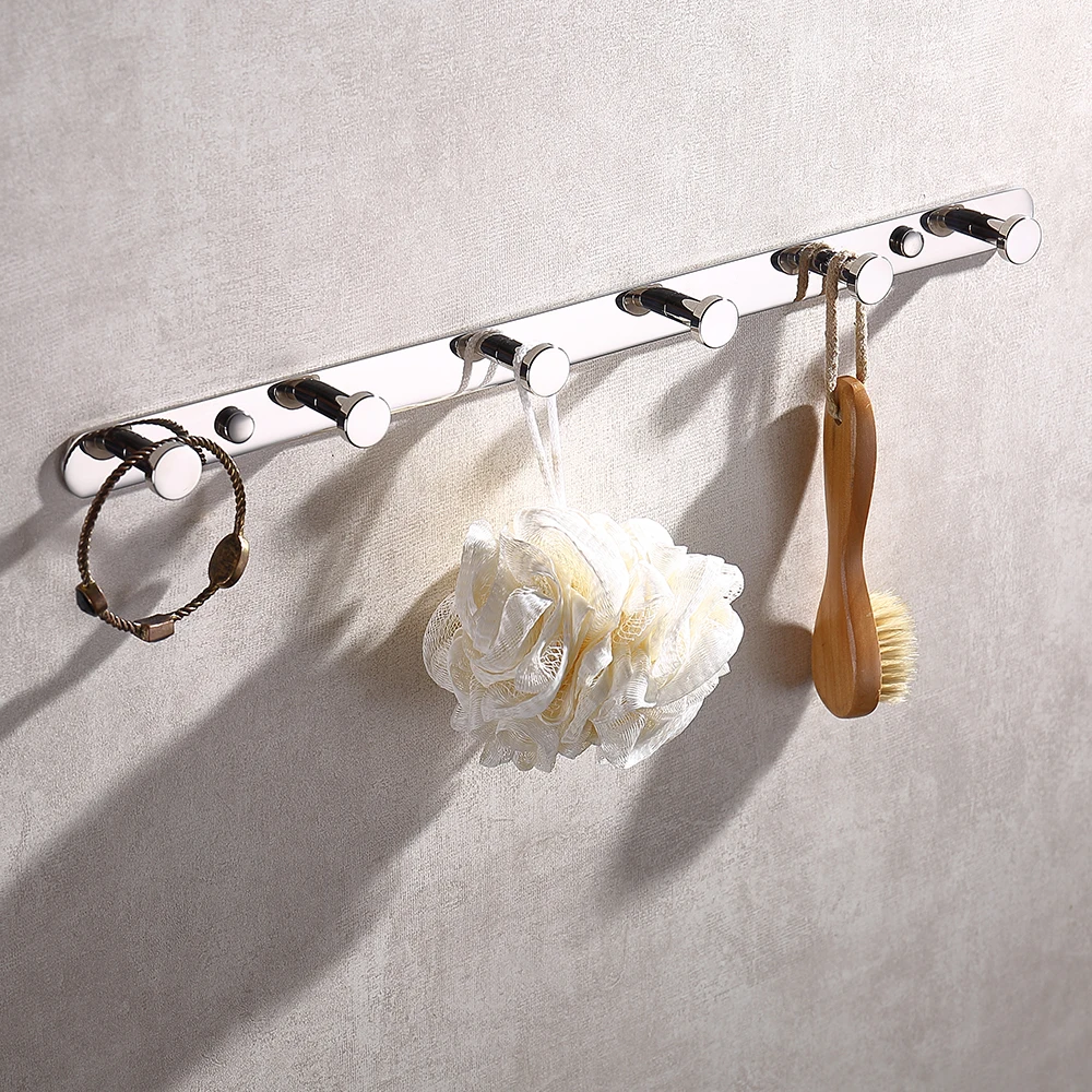 taicute t chrome bathroom robe hooks heavy duty towel hanger wall mount clothes coat holder steel rack accessories for bathroom free global shipping