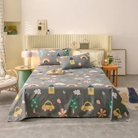1pcs pure cotton single size kids bed linen no pillowcase 100 cotton bed sheet cartoon lion printed double top king sheets