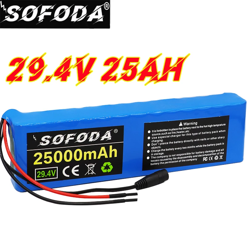 SOFODA оригинальный 7S4P 24V 25Ah 29 4 V для литий ионного аккумуляторного блока Встроенный