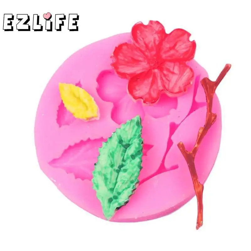 

Candy Mould 1Pcs Peach Blossom Shape Fondant Molds Cake Chocolate Decorating Stencils Tools Tools DIY Mold Kitchen Soap Cak R5I6