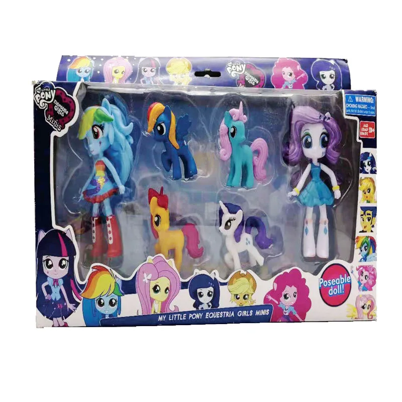 6 шт. мой маленький пони единорог мультфильм милые фигурки игрушки куклы дружба
