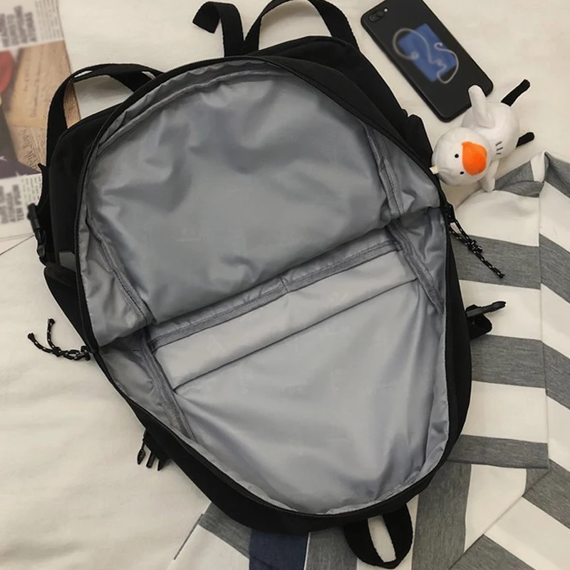 

JOYPESSIE Fashion Women Backpack Black School Bag Famous for Teenager Girls Pocket Decoration Waterproof Travel Mochila Rucksack