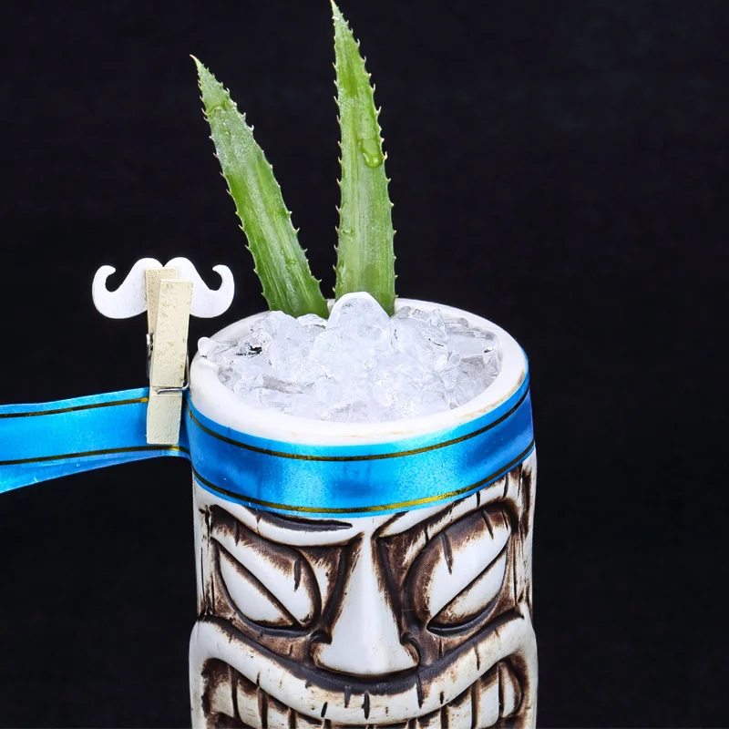 Фото Керамическая кружка Tiki 600 мл, креативная фарфоровая кружка для пива, вина, приспособление для бара №2