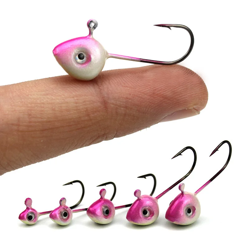 5 шт./лот jig head крючки для дергающаяся Рыбная ловля 0.5g 1Г 2Г сети 3g 4g 5g персикового