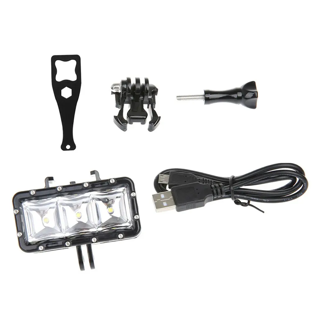 Свет 40 м Водонепроницаемая вспышка для дайвинга Светодиодная лампа 300Lm Gopro Hero 7 6 5